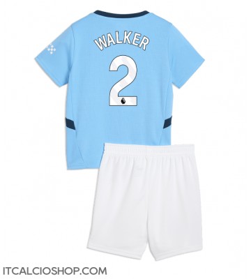 Manchester City Kyle Walker #2 Prima Maglia Bambino 2024-25 Manica Corta (+ Pantaloni corti)